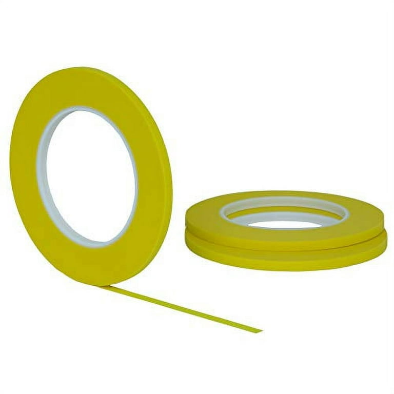 3 Pack 1/4 inch x 60yd STIKK Yellow Painters Tape 14 Day Easy Removal Trim  Edge Thin Narrow Finishing Masking Tape (.25 in 6