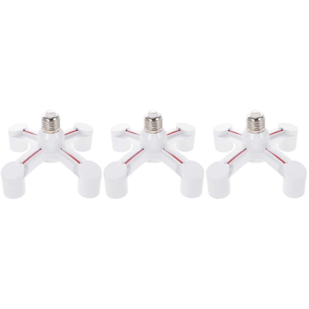 3 Pack 1 to 4 Lamp Holders Light Bulb E26 Socket Splitter Branch