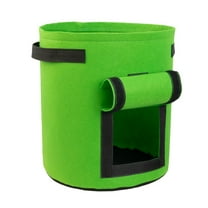 1-Pack 4 Gallon Potato Growing Bags with Flap & Handles, Heavy Duty Fabric Planters with Harvest Window for Vegetables, Tomatoes, and Fruits, Black, Green, Beige