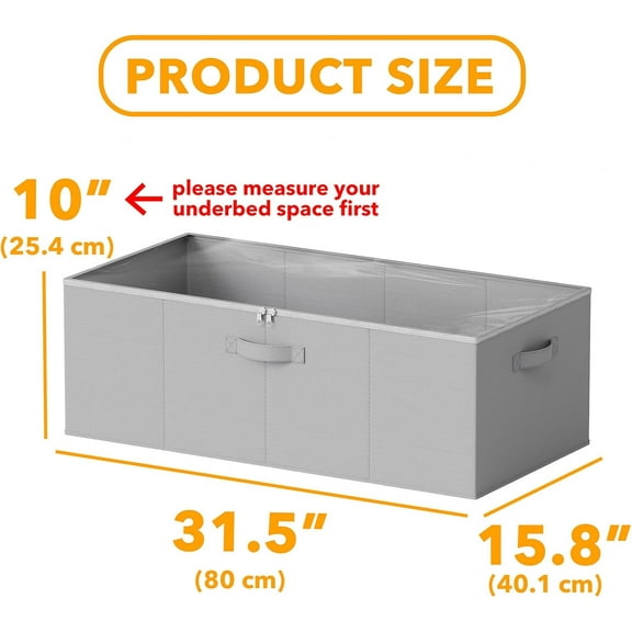 3 Pack 10" High Under Bed Storage Containers