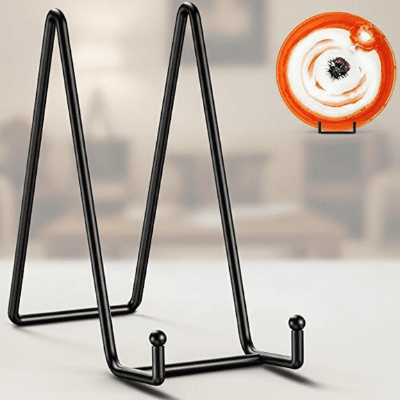 3-Pack 10-Inch Large Metal Plate Stands for Display - Versatile Holder for Decorative Plates, Platters, Books, Plaques, Photos, and Tabletop Art