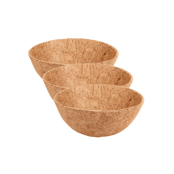 3-Pack 10-Inch Natural Coconut Basket Liners | Replacement Coco Fiber Liners for Round Wire Baskets, Decorative Centerpieces