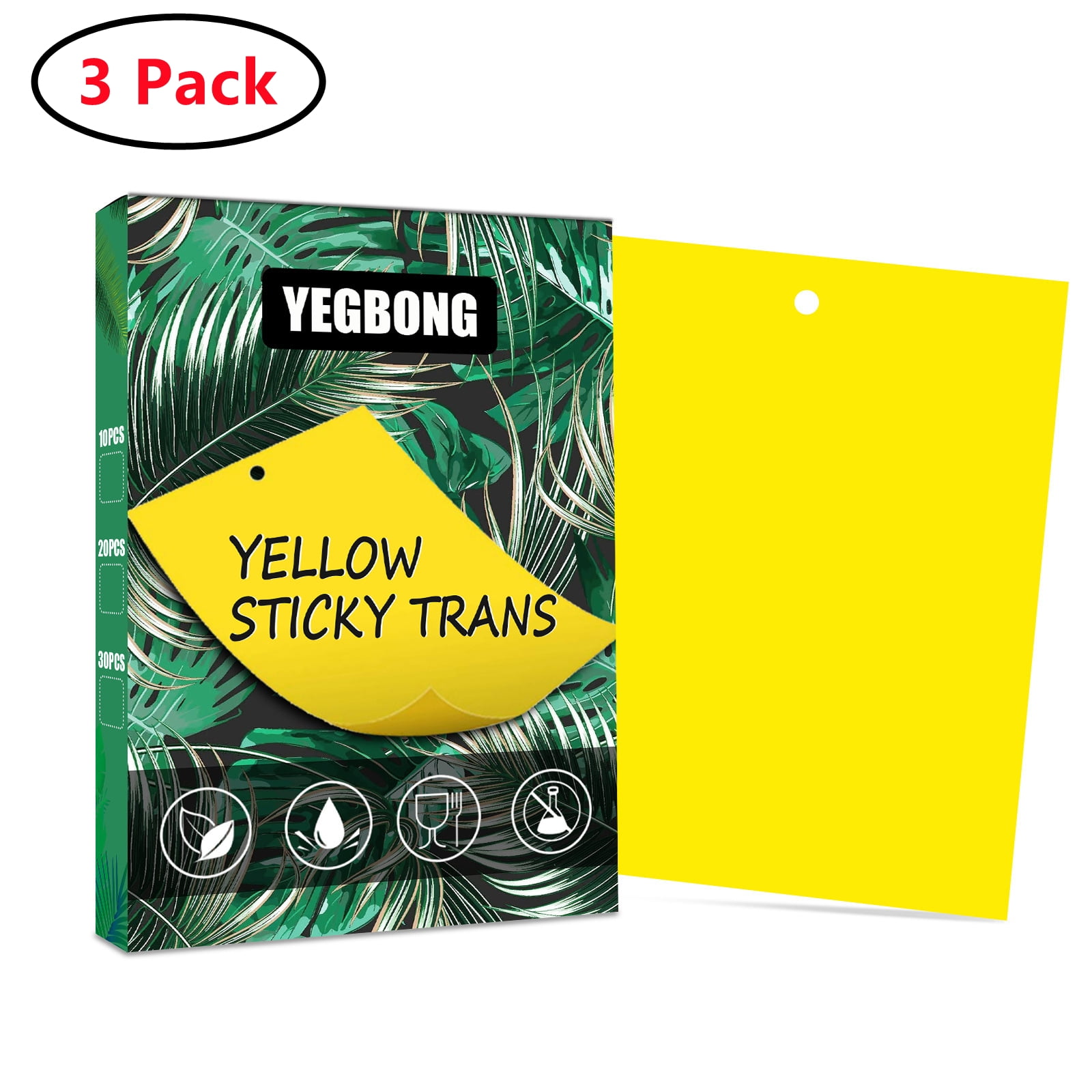 3 Pack Fruit Fly Traps with Sticky Pads, Fruit Flies Gnat Killer for