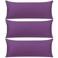 thumbnail image 1 of Unique Bargains 3 Pack 100% Cotton Body Pillow Cases Covers with Zipper Purple 20" x 60", 1 of 8