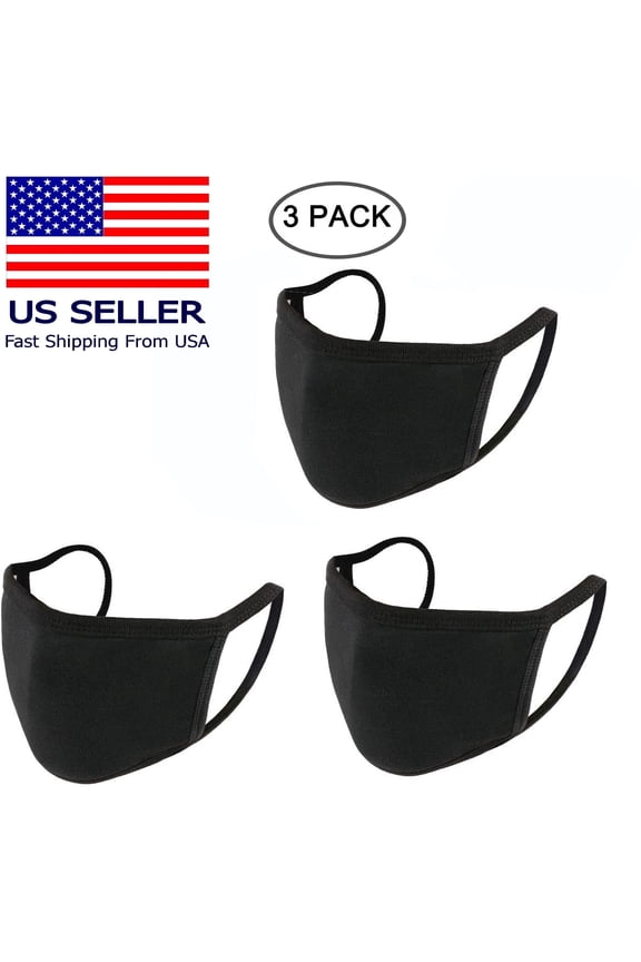 3 Pack 100%Cotton Unisex Face Masks 3 Layers For Filter Insert Reusable Unisex