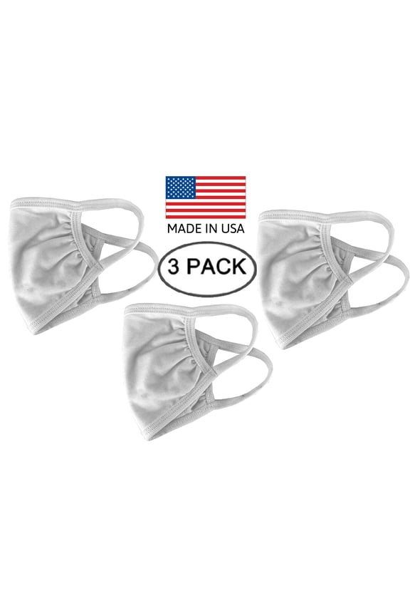 3 Pack 100%Cotton Unisex Face Masks 3 Layers For Filter Insert Reusable Unisex