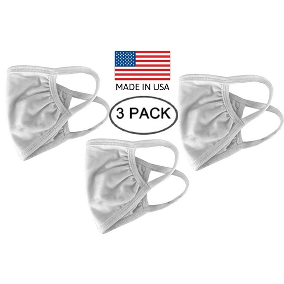 3 Pack 100%Cotton Unisex Face Masks 3 Layers For Filter Insert Reusable Unisex