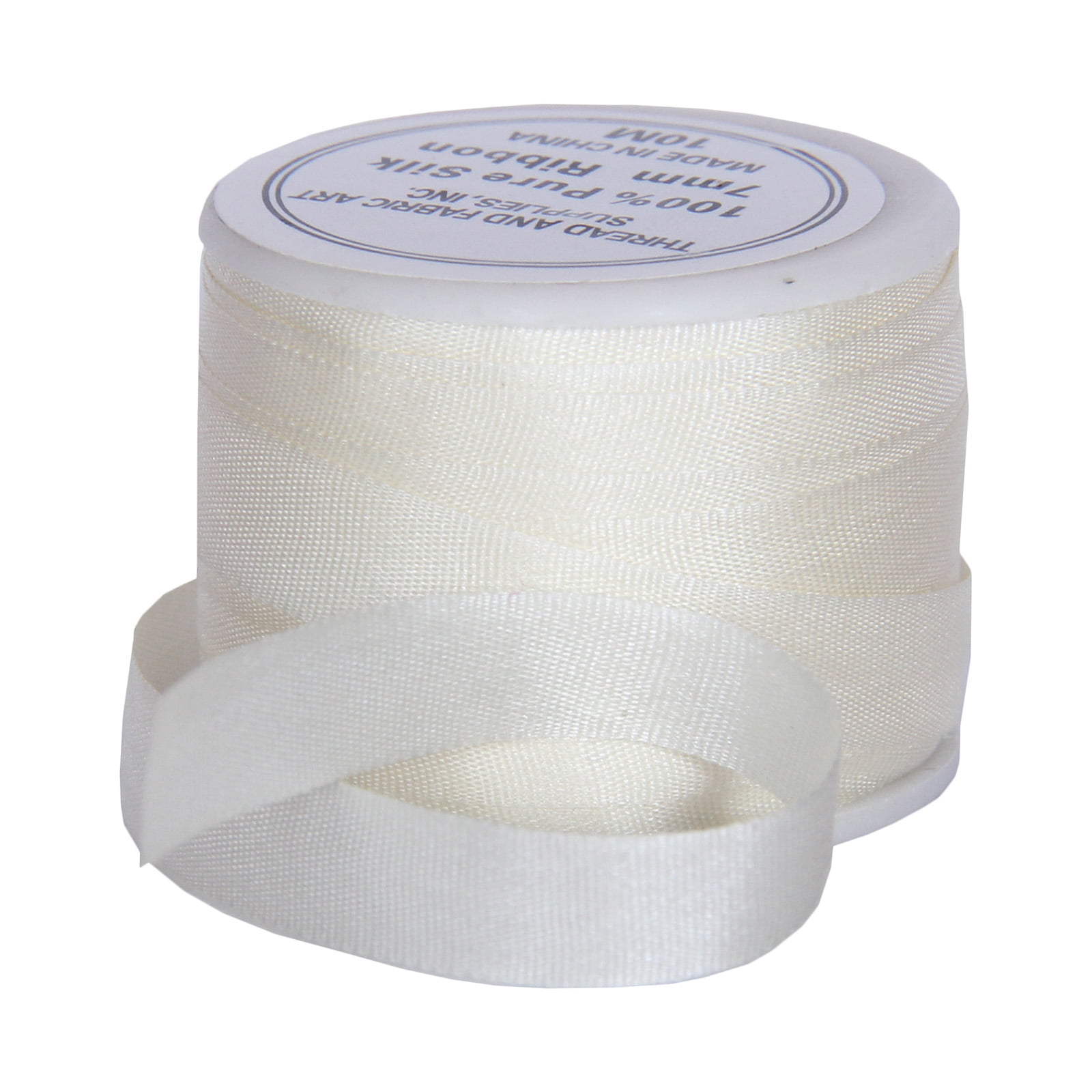 3 Pack 100% Pure Silk Ribbon by Threadart - 7mm Cream - No. 501 - 3 Sizes - 50 Colors Available