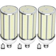 3-Pack 100W LED Corn Bulb, E26/E39 Mogul Base Lamp, 14000LM,5000K Daylight,AC85-265V, Replacement 350-400 Watt Metal Halide HID HPS CFL.