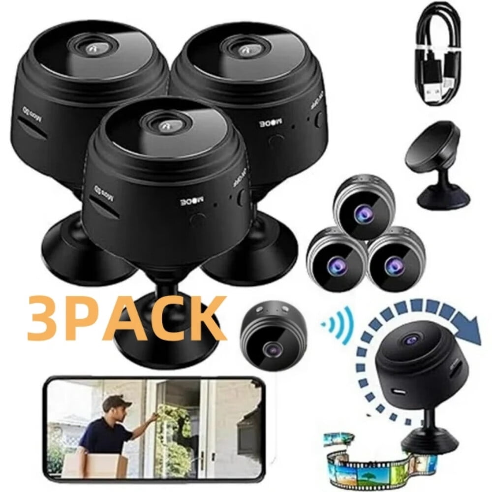 Mini Caméra De Sécurité Sans Fil – Vision Nocturne, Détection Mouvement | Rechargeable, Magnétique, 1080p