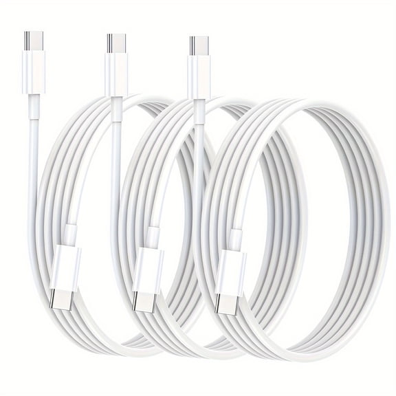 3-Pack [10FT/10FT/10FT] 60W USB C to USB C Cable, Type C to Type C Cable,Fast Charging Cable for iPhone 16 15 Pro Plus Pro Max，for Galaxy S24 S23, for iPad Pro/Air, for MacBook Pro/Air and More