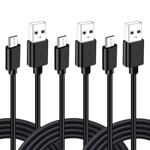 for 3-Pack 10FT Micro USB Cable for PS4 & Xbox One Controller - Fast Charging & Data Sync Cord for Dualshock 4, Xbox One S/X/Elite, PS Vita, for Android