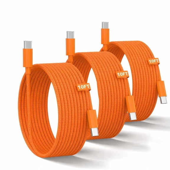 3 Pack 10FT USB C to USB C Cable 60W, Type C Charger Cable Fast Charging Cord for iPhone Air 17 16 15 Pro Max Plus iPad Pro Air Mini MacBook Air