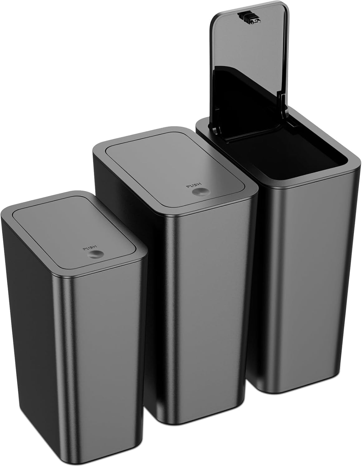 3 Pack 10L / 2.6 Gallon Small Trash Can with Lid, Bathroom Garbage Can ...