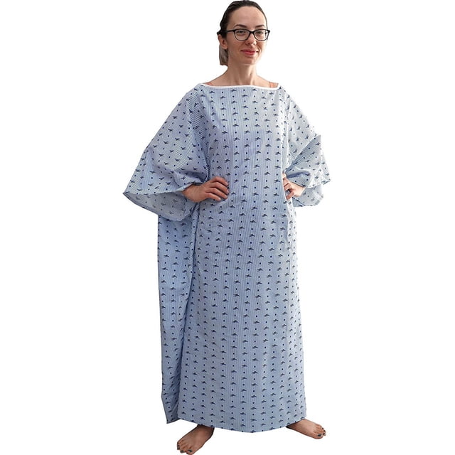 Hospital Robe Cancer 3 Pack - 10XL Hospital Gown with Tie Back Oversized Bariatric Washable ...