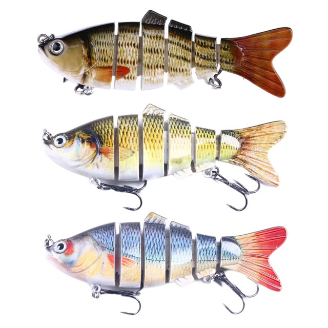 3Pack 10cm MultiJointed Swimbaits Lifelike Hard Fishing Lures for
