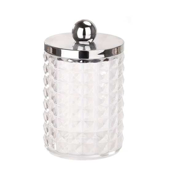 3 Pack 10oz Plastic Apothecary Jars with Silver Lids for Bathroom Storage