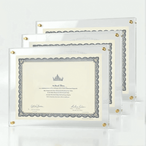 3 Pack 11 x 14 Inch Acrylic Wall Mount Picture Frame Self Adhesive Floating Frameless Clear Photo Frame Bestseling