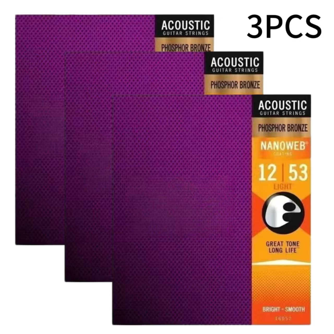 3-Pack! 12-53 Acoustic Phosphor Bronze Nanoweb 16052