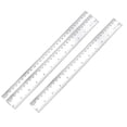 3-Pack 12-Inch (30cm) Plastic Rulers - Clear Dual-Sided Ruler with ...