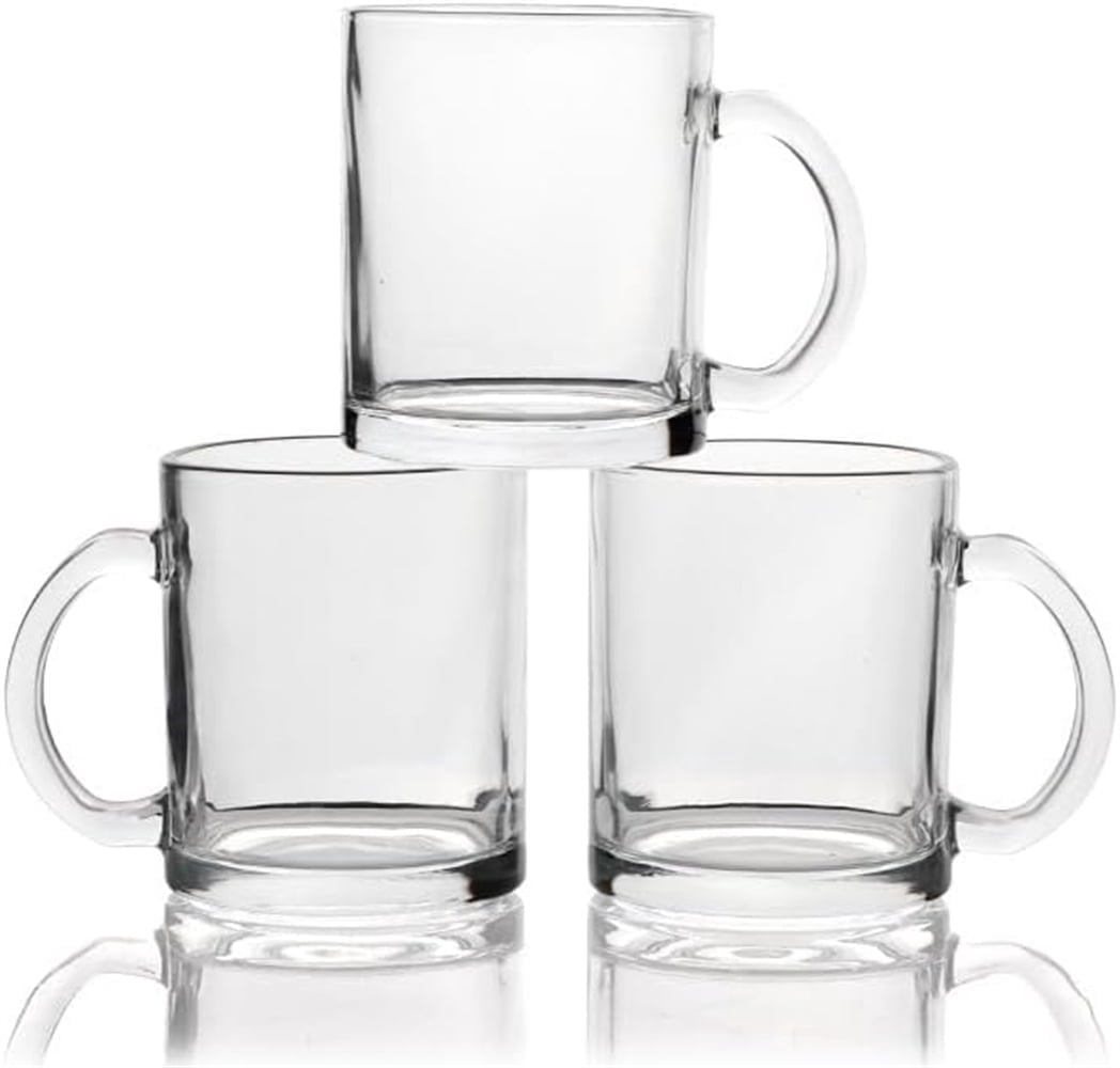 3 Pack 12 oz Sublimation Blank Clear Glass Beer Mugs Glass Coffee Mugs Diy Heat Transfer Print Gift