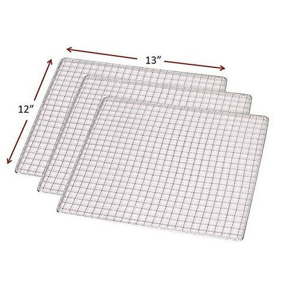 3-Pack 12"x13" Stainless Steel Rectangular Tray for Samson Brands SB106, SB109, SB606 Dehydrators