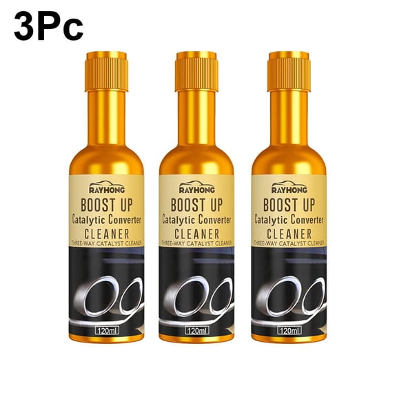 3-Pack 120ml Catalytic Converter Cleaner for Gasoline and Diesel Engines, Easy to Use Fuel Additive for Improved Performance