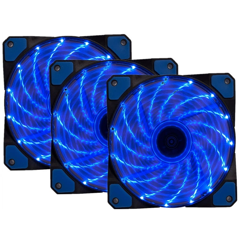 3 Pack 120mm PC Case Cooling Fan, Bailink 120mm Blue LED Ultra 