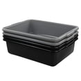 thumbnail image 1 of 3-Pack 13 L Plastic Commercial Tote Box with Lid, Bus Tubs/Bus Box, Gray, 1 of 7