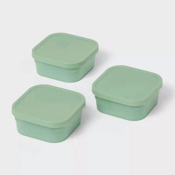 3 Pack 13 Oz Shallow Insert Storage Containers, Click in Place Food Storage Bins with Lids, Stackable Kitchen Organizer Boxes for Pantry, Refrigerator and Home Storage