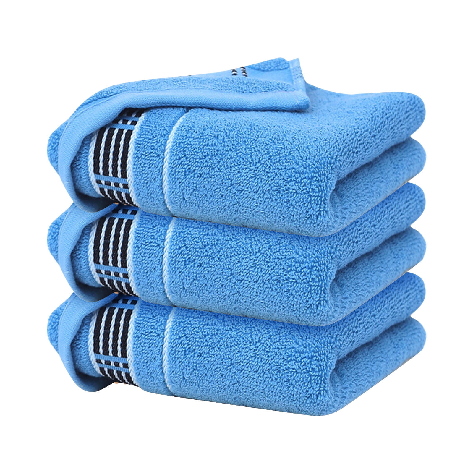 Cotton hand towel side lines triple, 20x13.5, assorted, pack of 6