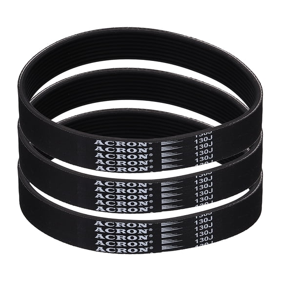 3 Pack 130J8 PJ V-Ribbed Belt 8 Ribs 13" Length x 0.74" Width x 0.14" Height, EPDM Rubber Poly V Belt, Multi Wedge Micro V Belt
