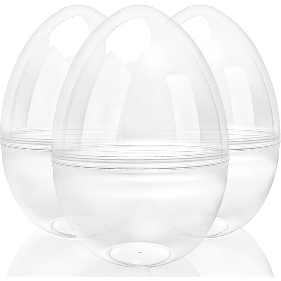 3-Pack 14-Inch Large Transparent Plastic Easter Eggs For Easter Basket Fillers And Egg Hunt Decorations