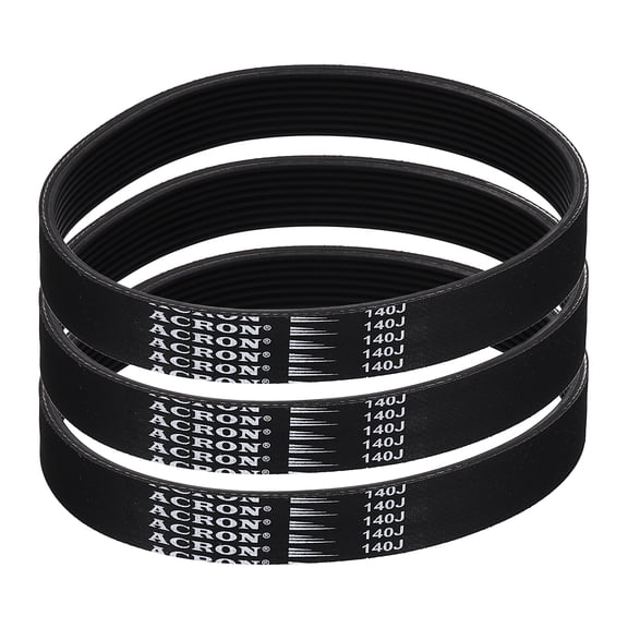 3 Pack 140J8 PJ V-Ribbed Belt 8 Ribs 14" Length x 0.74" Width x 0.14" Height, EPDM Rubber Poly V Belt, Multi Wedge Micro V Belt