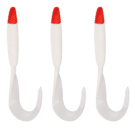 3-Pack 15cm Realistic Soft Maggot Fishing Bait with Groove Pattern Artificial Lure