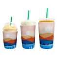 thumbnail image 1 of 3-Pack (16-32oz) Reusable Neoprene Insulator Sleeve for Iced Coffee or Cold Beverage Cups (Sunset Mountains), 1 of 1