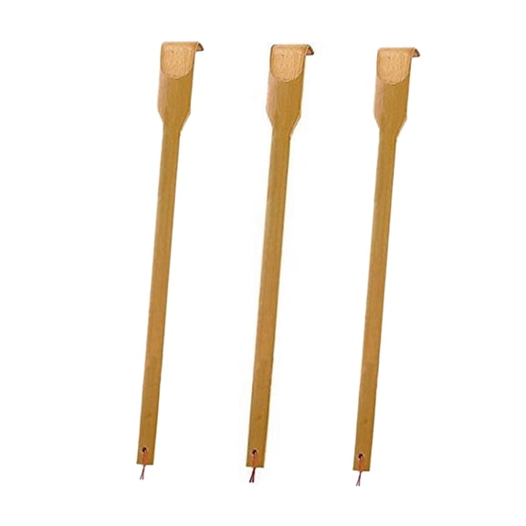 3-Pack 16.5" Natural Bamboo Back Scratcher, Handmade Wooden Back Scratcher for Hard-to-Reach Itch Relief, Robust Bamboo Massage Tool Gift for Seniors & Family