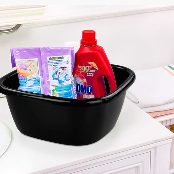 3-Pack 16 Quart Black Plastic Dishpans for Home Use