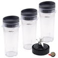 thumbnail image 1 of 3 Pack 16 oz Cup with Lid and Blade Assembly Replacement Part 357KKU800 for Nutri Ninja Ultima Blenders BL810 BL820 BL830, 1 of 7