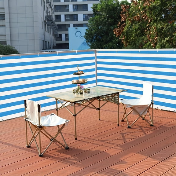 3-Pack 16ft Balcony Privacy Screen Fence Net, Windproof Sun Shade Mesh, Outdoor Protection for Patio/Backyard/Porch, Multi-Color (Black/Brown/Green/Gray/Sand/White/Blue)