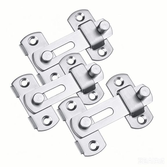 3 Pack 180 4Inch Stainless Steel Sliding Barn Door Flip Latch, Silver Safety Bolt Lock Hardware for Door Window Bathroom Garage Garden Wine Cabinet