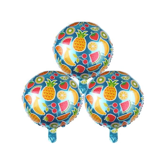 3-Pack 18in Summer Fruit Foil Balloons, Tropical Party Decorations