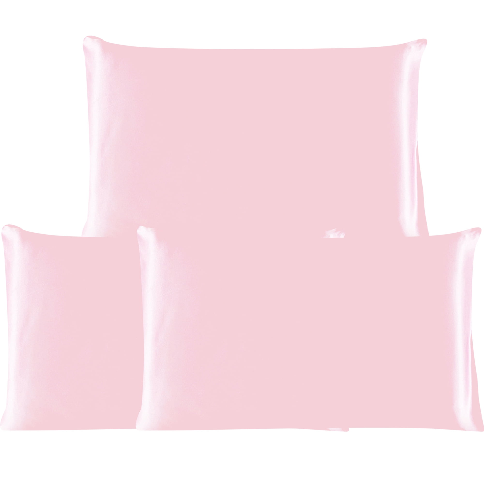 3 Pack 19 Momme Smooth Mulberry Silk Pillow Case Cover, Queen, Pink