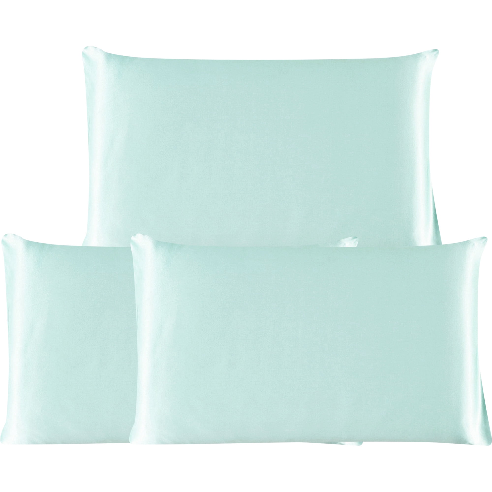 3 Pack 19 Momme Smooth Mulberry Silk Pillow Case Cover, Standard, Light Green
