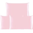 thumbnail image 1 of 3 Pack 19 Momme Smooth Mulberry Silk Pillow Case Cover, Standard, Pink, 1 of 8