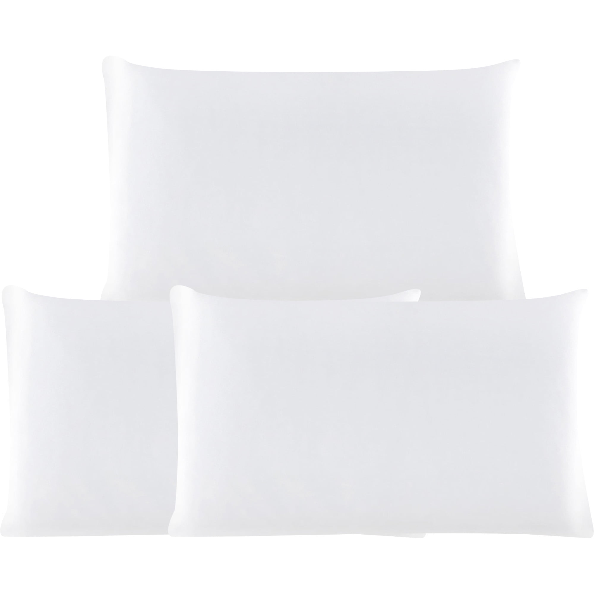 3 Pack 19 Momme Smooth Mulberry Silk Pillow Case Cover, Travel, Snow White