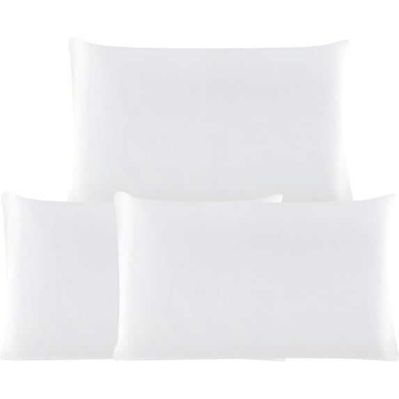 3 Pack 19 Momme Smooth Mulberry Silk Pillow Case Cover, Travel, Snow White