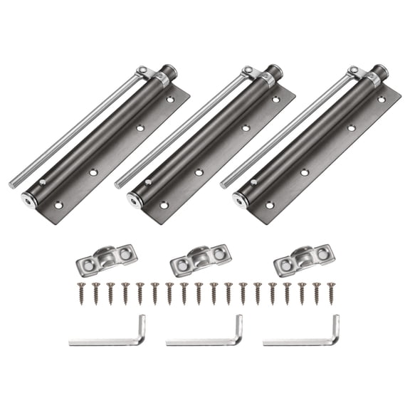 3 Pack 195mm Stainless Steel Automatic Safety Spring Door Closer, Gray