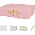thumbnail image 1 of 3 Pack 19x16x6 Inch Extra Large Magnetic Gift Box with Lids for Presents Pink Large Gift Box with Ribbon Foldable Gift Boxes with Shredded Paper Jumbo Box for Bridesmaid Proposal, 1 of 11