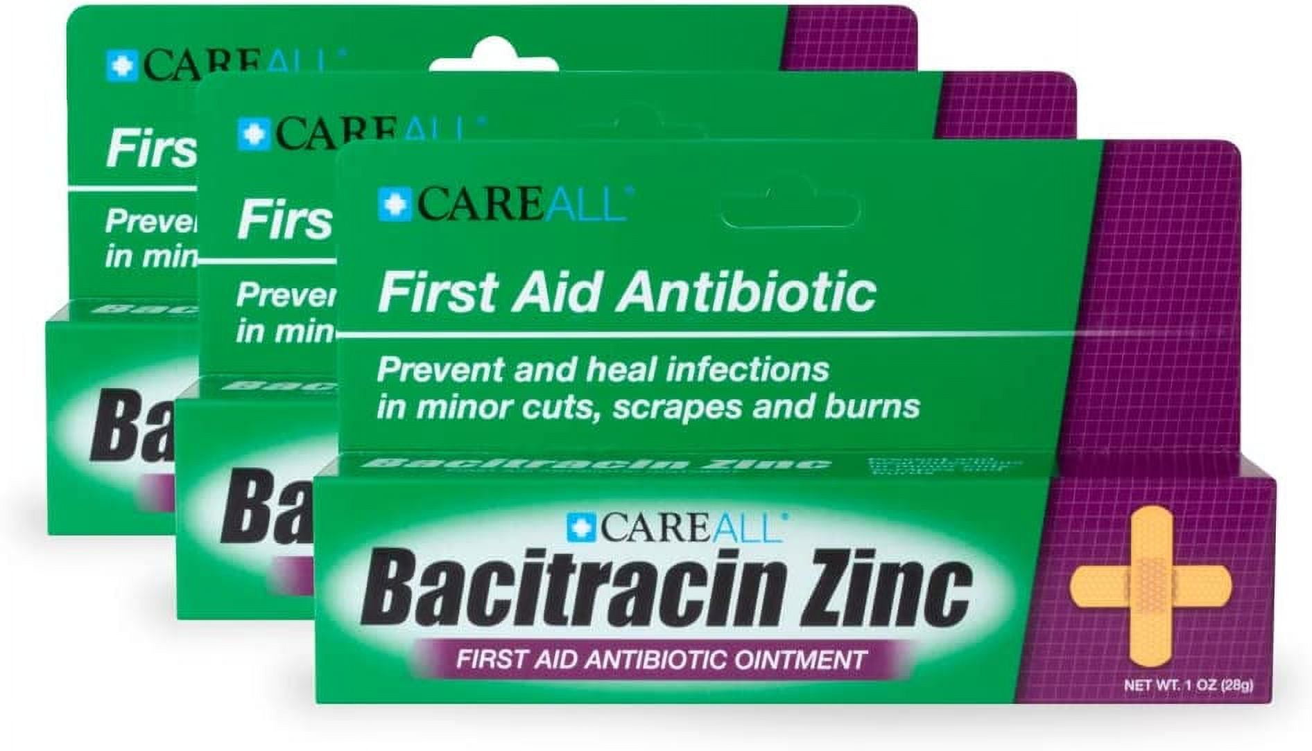 3 Pack 1oz Bacitracin Antibiotic Zinc Ointment Prevent Infections
